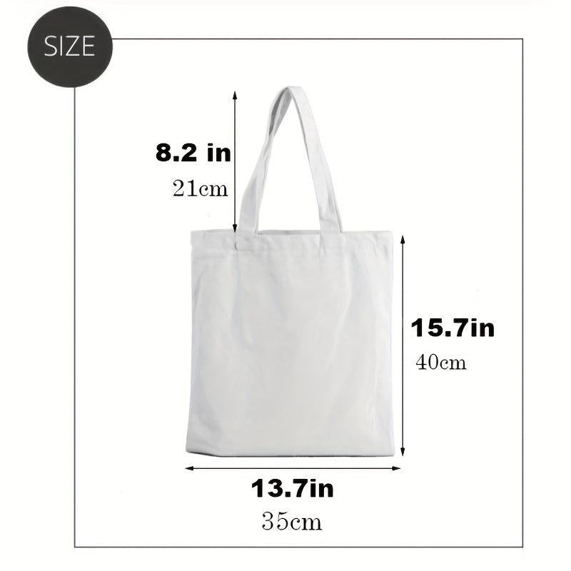 Anime Print Shoulder Bag Lightweight Shopper Bag for School & Work