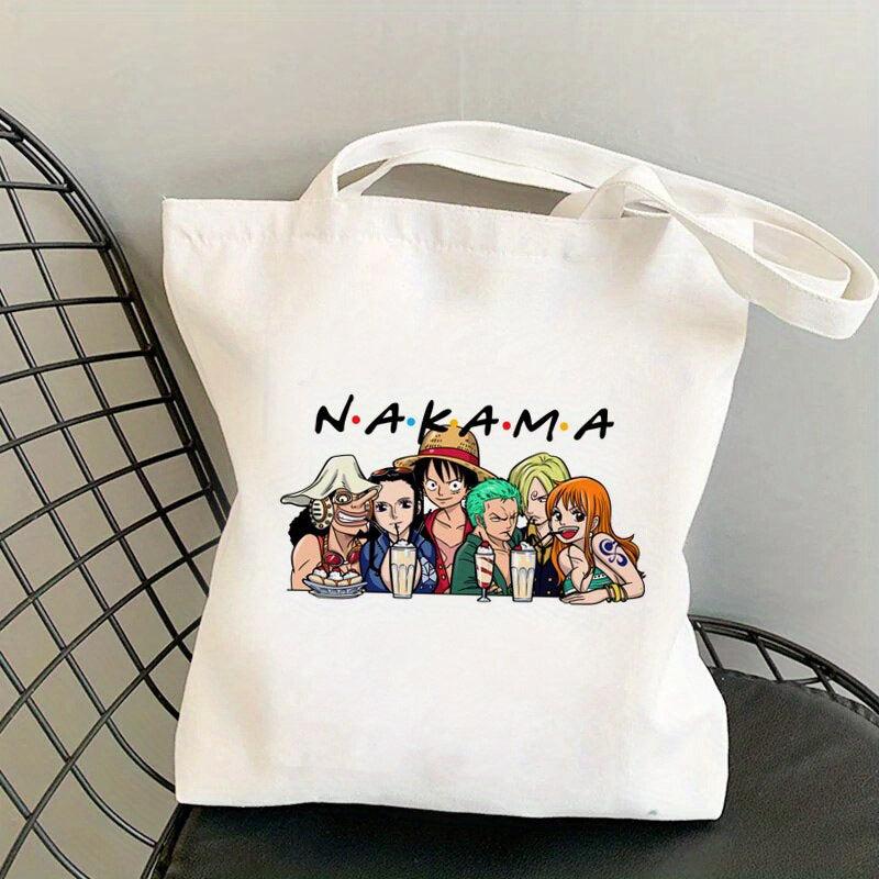 Anime Print Shoulder Bag Lightweight Shopper Bag for School & Work