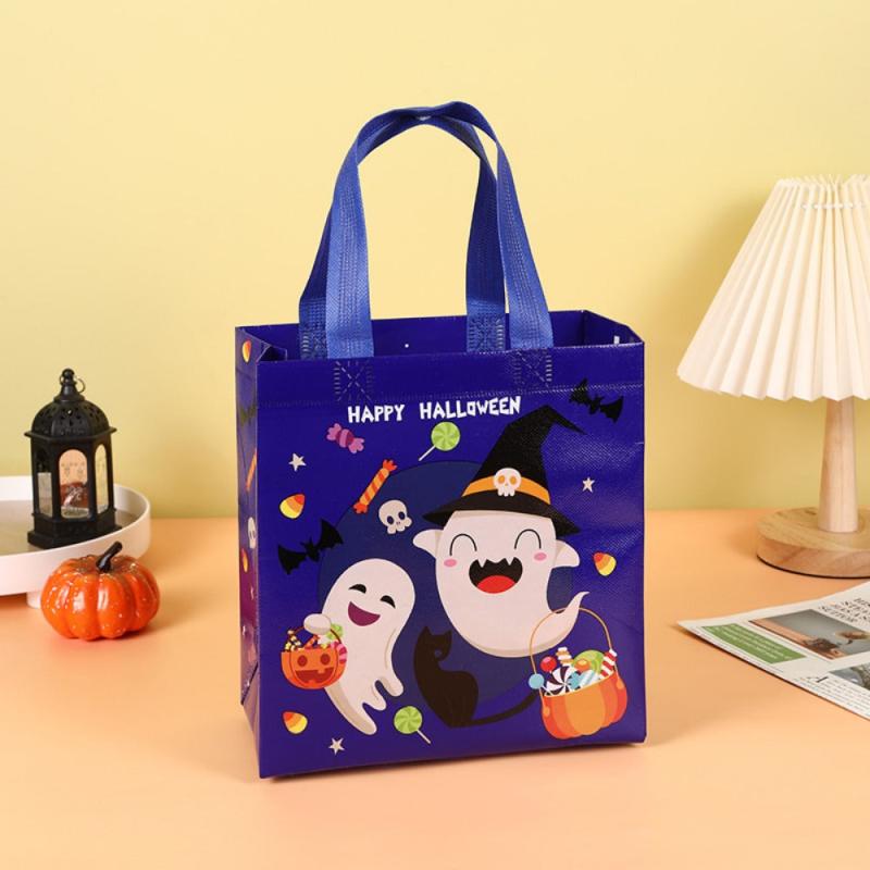 4 Pcs Halloween Pattern Storage Handbags Lightweight Candy Storage Bags