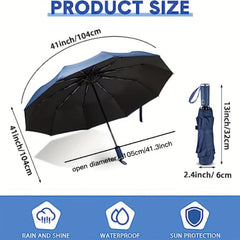 Automatic 10 Ribs Umbrella - Rain Or Shine - Multiple Colors