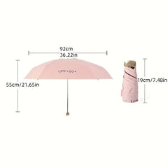 UV Protection Mini Sun Umbrella, Folding Five-fold Sunshade