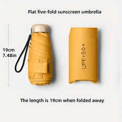 UV Protection Mini Sun Umbrella, Folding Five-fold Sunshade