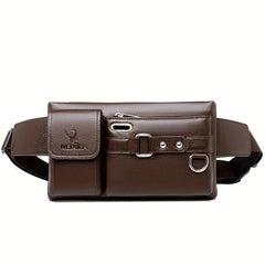 Multifunctional Leather Fanny Pack Waist Bag for Men and Women