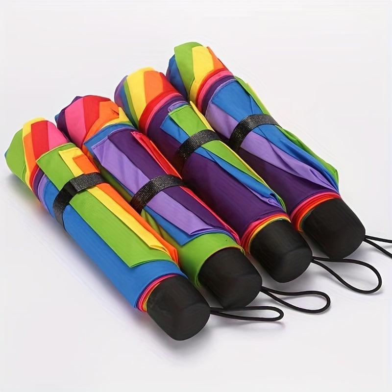 Rainbow Umbrella Folding Umbrella Sun Dual purpose Anti uv Thickener