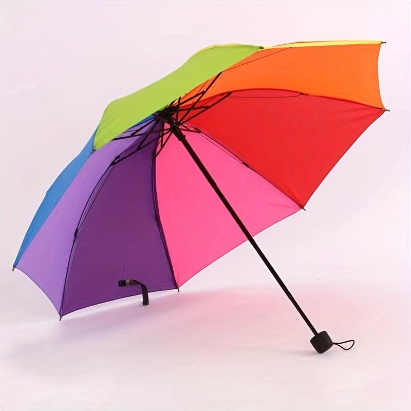 Rainbow Umbrella Folding Umbrella Sun Dual purpose Anti uv Thickener