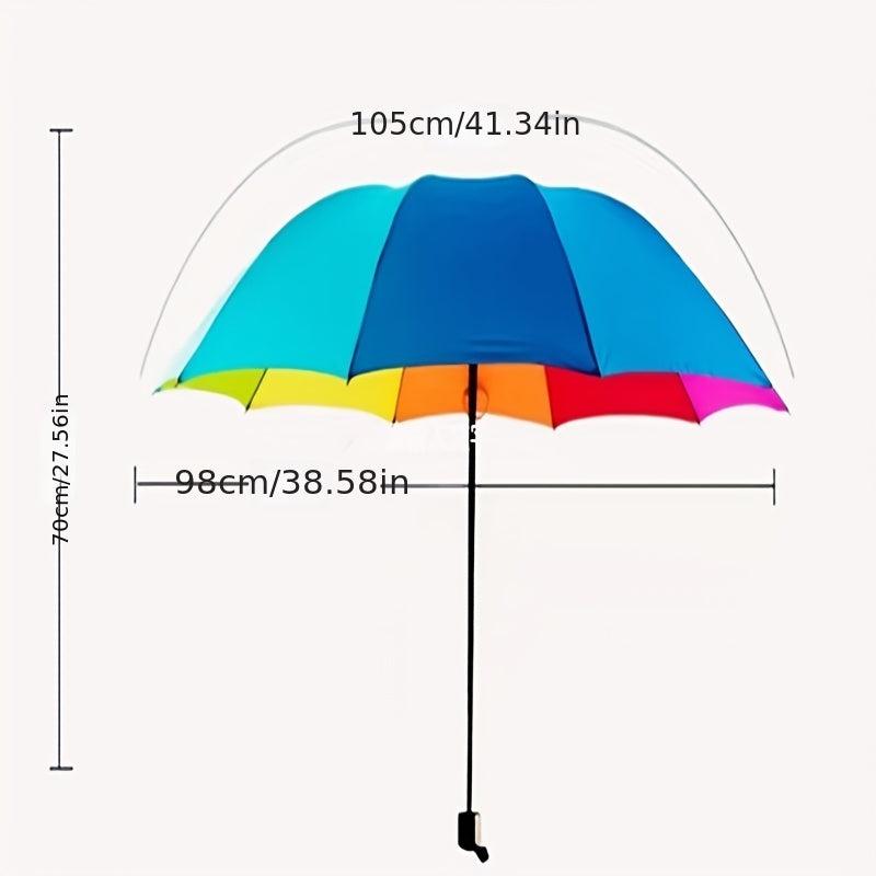 Rainbow Umbrella Folding Umbrella Sun Dual purpose Anti uv Thickener