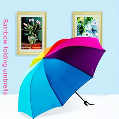 Rainbow Umbrella Folding Umbrella Sun Dual purpose Anti uv Thickener