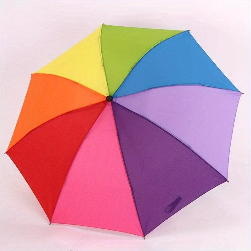 Rainbow Umbrella Folding Umbrella Sun Dual purpose Anti uv Thickener