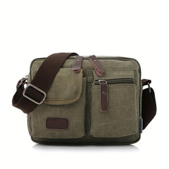 Men's Canvas Messenger Bag Large Capacity Shoulder Bag