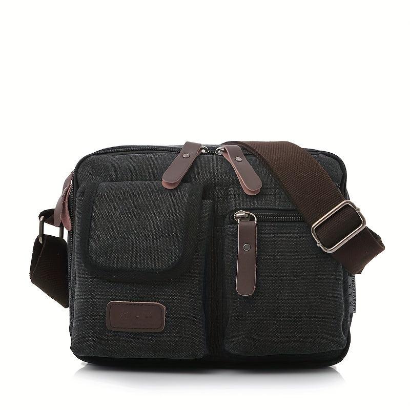 Men's Canvas Messenger Bag Large Capacity Shoulder Bag