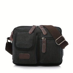 Men's Canvas Messenger Bag Large Capacity Shoulder Bag