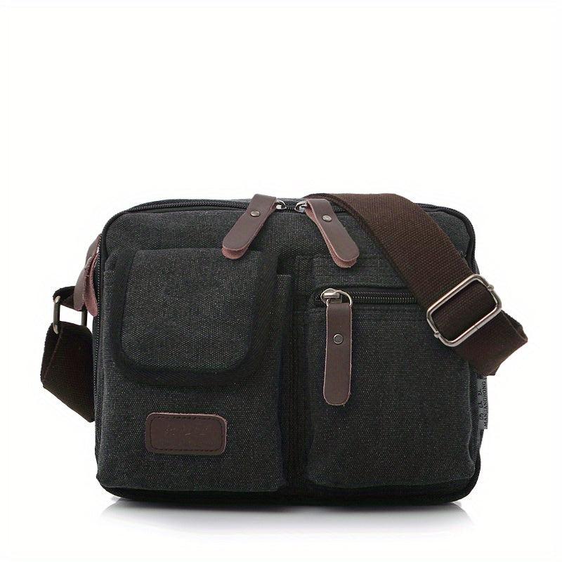 Men's Canvas Messenger Bag Large Capacity Shoulder Bag