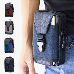 Red Canvas Mobile Phone Waist Bag Coin Purse