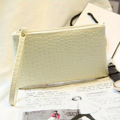 Crocodile Embossed Handbag Clutch Purse Square Wrist Wallet
