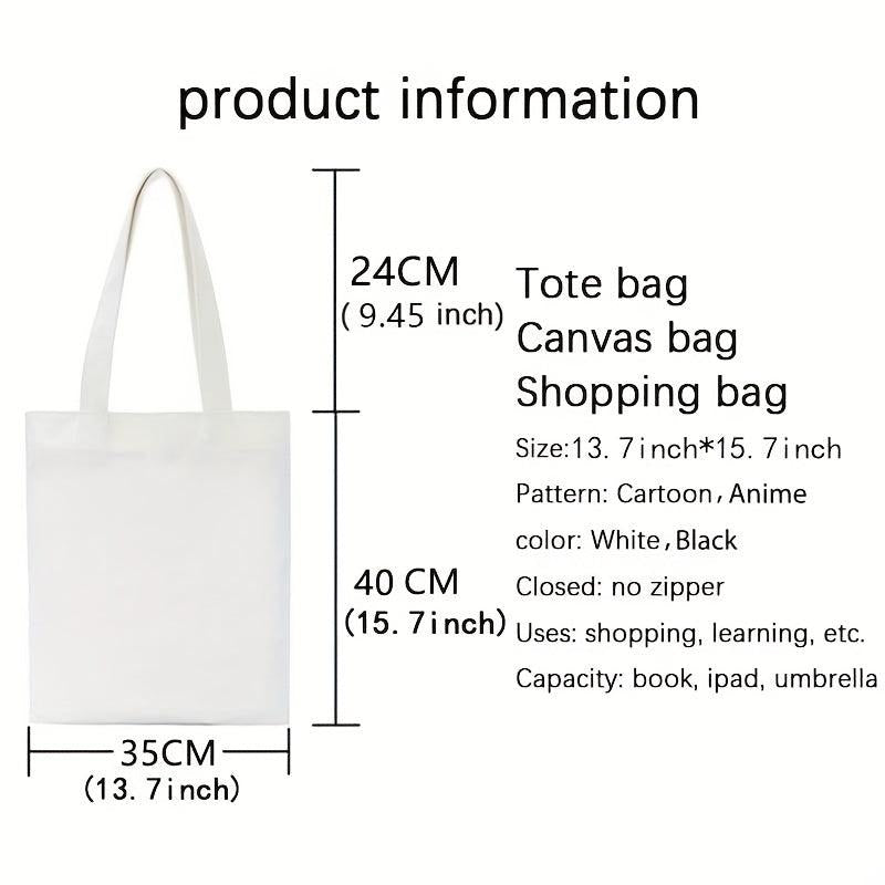 Rabbit Graphic Canvas Shopper Bag Large Tote Bag