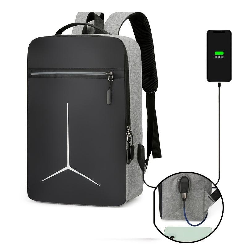 Casual Backpack USB Charging Port Laptop Bag Business Double Shoulder Bag