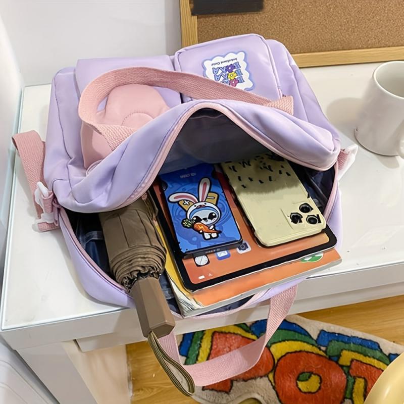 Stylish Preppy Storage Shoulder Bag Lightweight School Bag