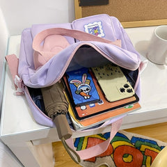Stylish Preppy Storage Shoulder Bag Lightweight School Bag