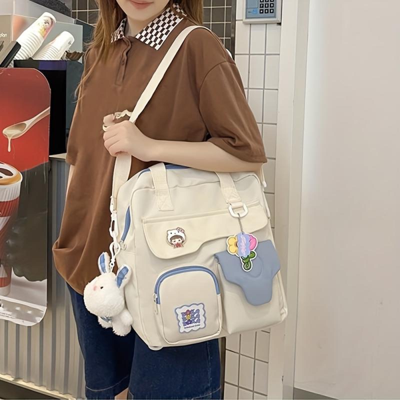 Stylish Preppy Storage Shoulder Bag Lightweight School Bag