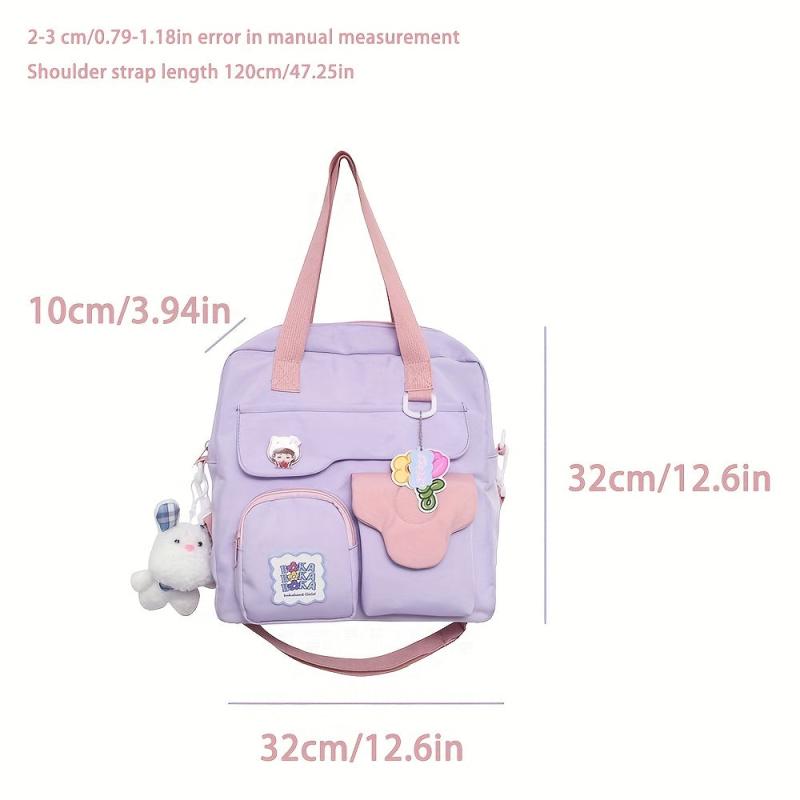 Stylish Preppy Storage Shoulder Bag Lightweight School Bag