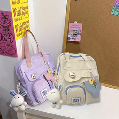 Stylish Preppy Storage Shoulder Bag Lightweight School Bag