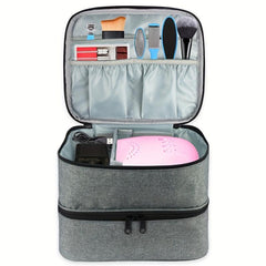 Double Layer Cosmetic Bag Large Capacity Makeup Satchel Bag
