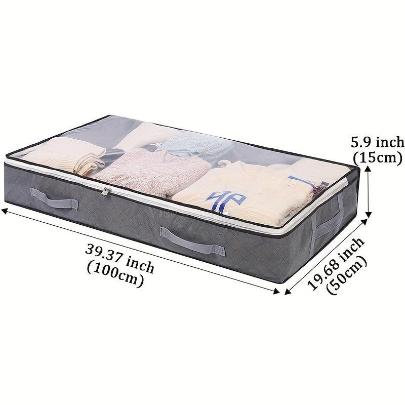 Large Capacity Storage Box Zipper Dustproof Container Foldable Underbed Bag