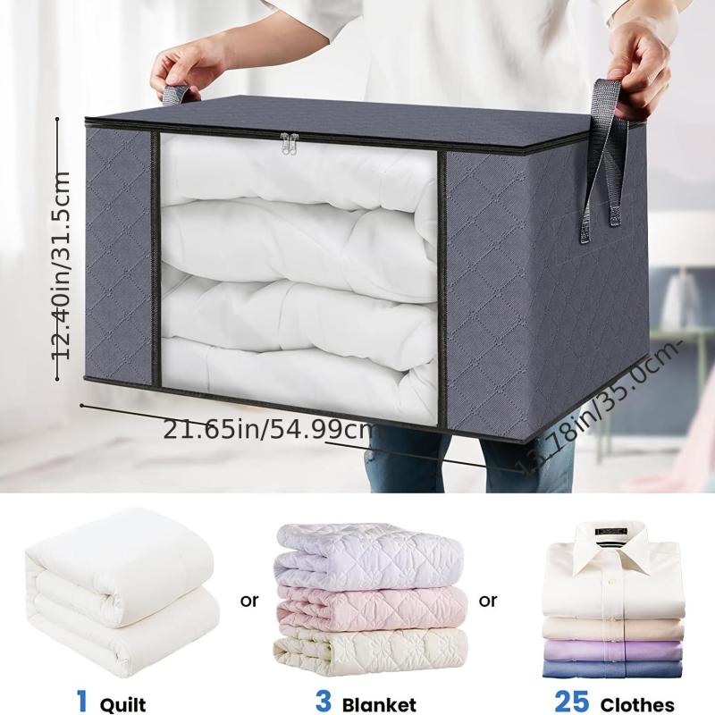 Large Capacity Clothes Storage Bag with Clear Window & Stretch Handle