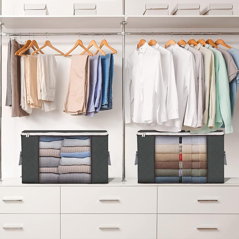 Large Capacity Clothes Storage Bag with Clear Window & Stretch Handle