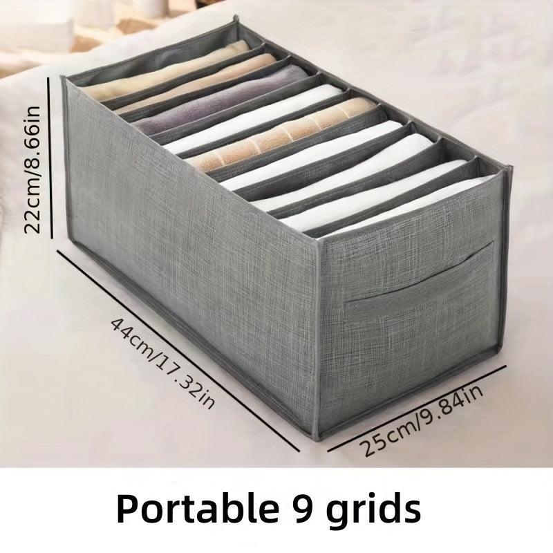 Foldable Clothes Storage Box With Grids Organizer