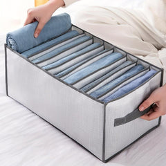 Foldable Clothes Storage Box With Grids Organizer