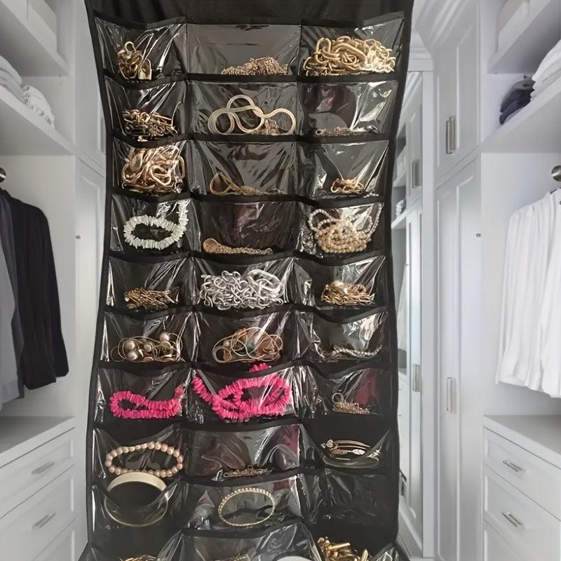 30 Grids Hanging Jewelry Display Organizer Rack