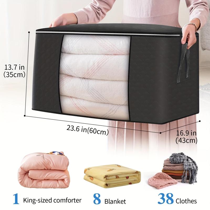 Large Capacity Storage Box Lightweight Clothes Organizer Portable Zipper Dustpro