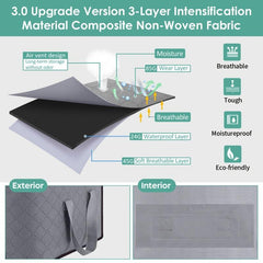 Large Capacity Storage Box Lightweight Clothes Organizer Portable Zipper Dustpro