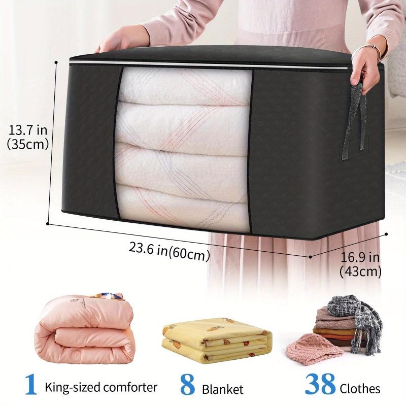 Large Capacity Storage Box Lightweight Clothes Organizer Portable Zipper Dustpro