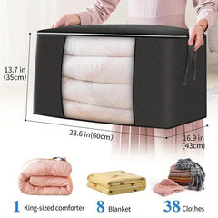 Large Capacity Storage Box Lightweight Clothes Organizer Portable Zipper Dustpro