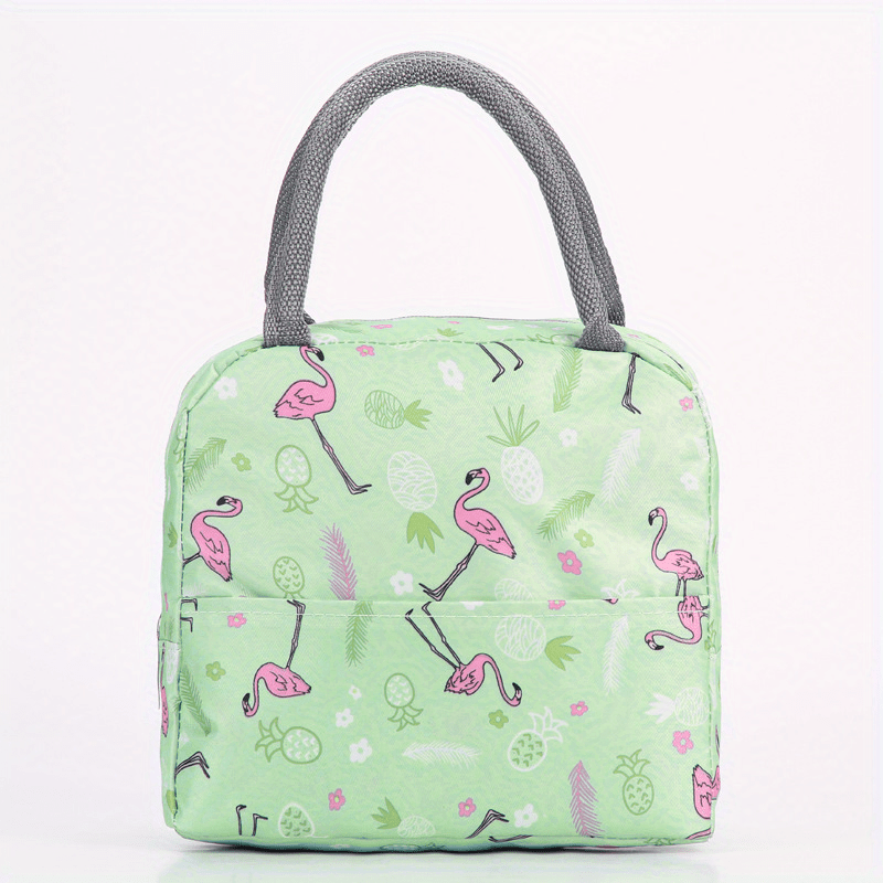 Flamingo Printed Bento Insulated Bag Portable Lunch Box Bag