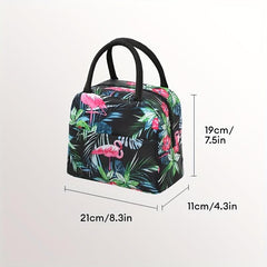 Flamingo Printed Bento Insulated Bag Portable Lunch Box Bag
