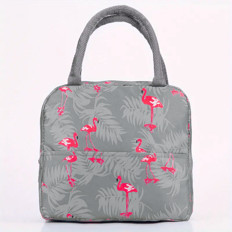 Flamingo Printed Bento Insulated Bag Portable Lunch Box Bag