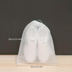 10Pcs No woven Shoes Storage Bag Drawstring Shoes Pouch Portable Dustproof Cover