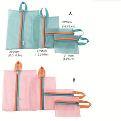 4pc Mesh Travel Storage Bag Sets Organizer Portable Clothes Toiletry