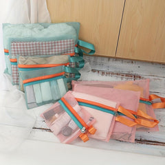 4pc Mesh Travel Storage Bag Sets Organizer Portable Clothes Toiletry