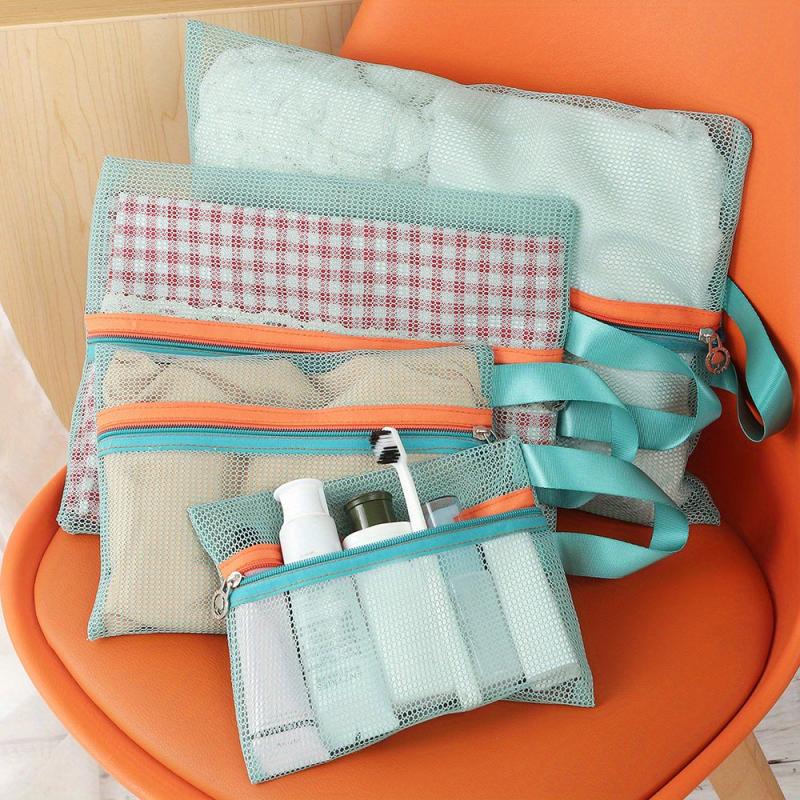 4pc Mesh Travel Storage Bag Sets Organizer Portable Clothes Toiletry
