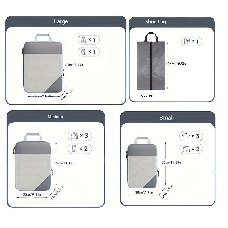 4 Pcs Lightweight Travel Luggage Compression Bags Dustproof Organizers
