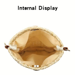 Summer Beach Bag Women's Straw Shoulder Bag Lightweight Mobile Phone Bag