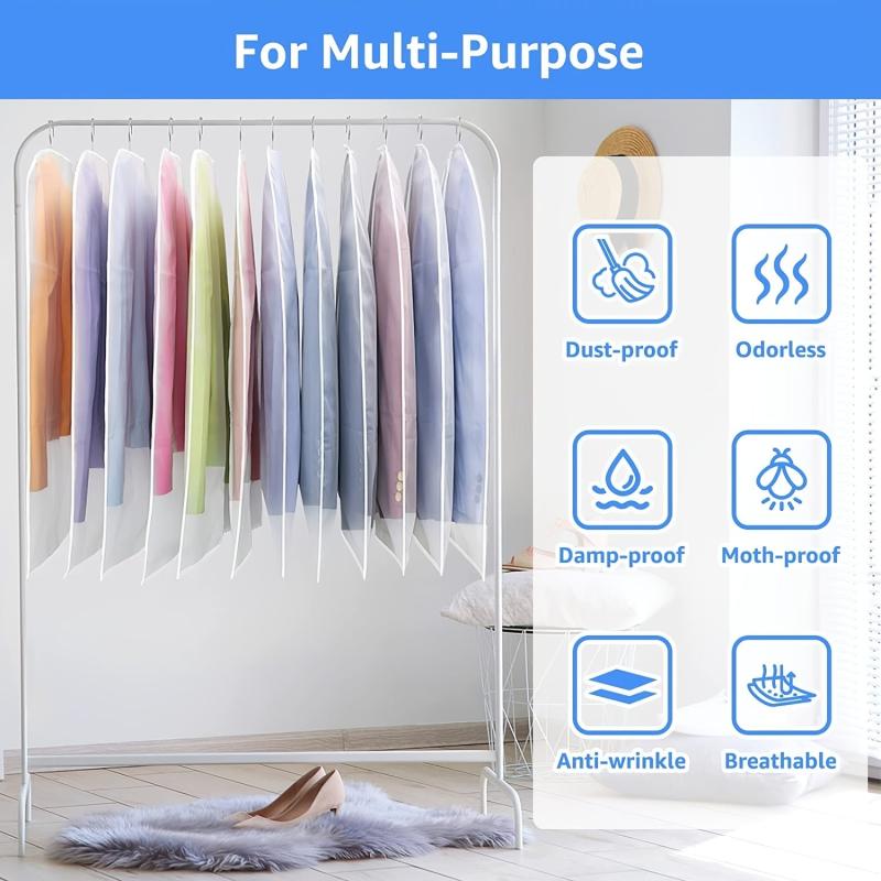 Garment Bags Hanging Clothes Storage, Coat Cover for Sweater Suit