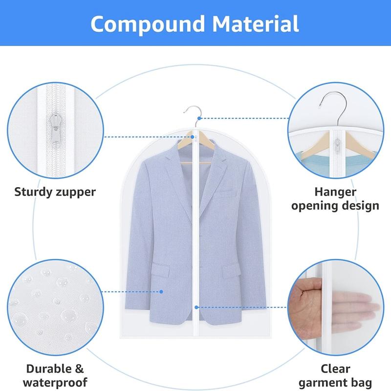 Garment Bags Hanging Clothes Storage, Coat Cover for Sweater Suit