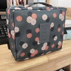Floral Print Travel Storage Bag Portable Makeup Toiletry Bag