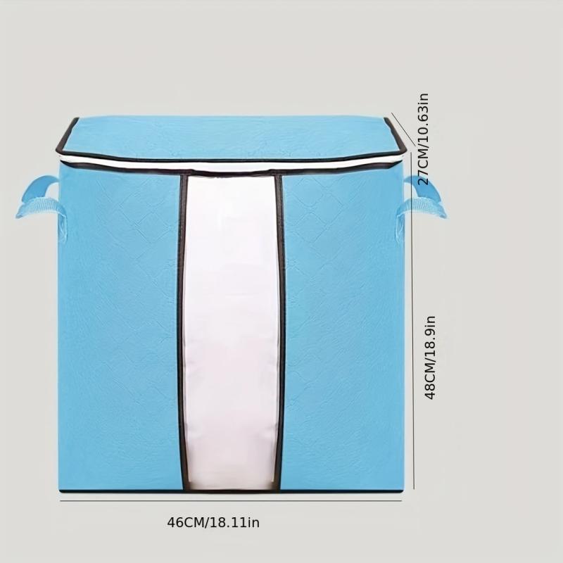 Large Capacity Foldable Clothes Bag With Window Dustproof Zipper