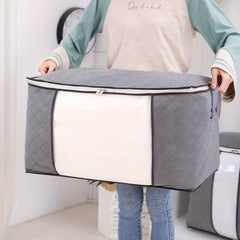 Large Capacity Foldable Clothes Bag With Window Dustproof Zipper